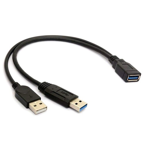 Black usb female to dual - usb, 3.0
